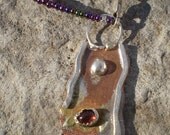 18 inches mixed metal garnet beaded necklace