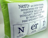 Chemistry Nerd Pillow - Green Pleather