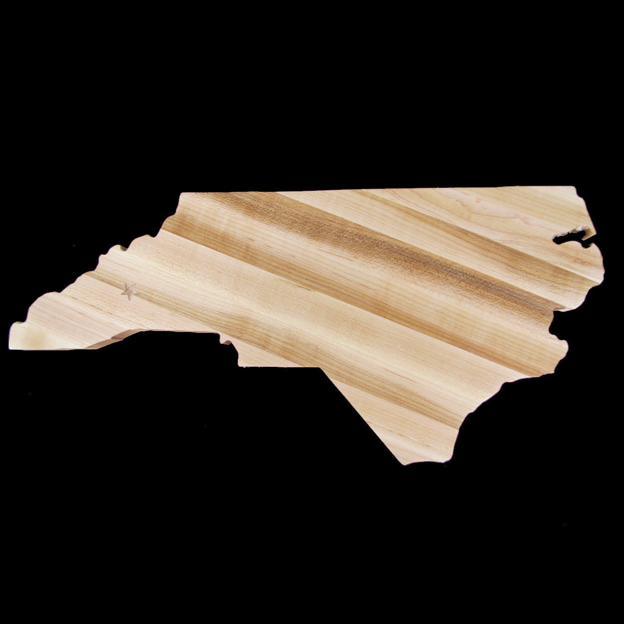 Woodbob.com North Carolina State Shaped Personalized Cutting Board