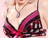 Lipsticks & Lace Soft Cup Bra - Pick Your Size - Handmade Vegan Bridal