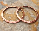2 Medium Hammered Rings Antique Copper 21.5mm -  Trinity Brass Co. LOW SHIPPING
