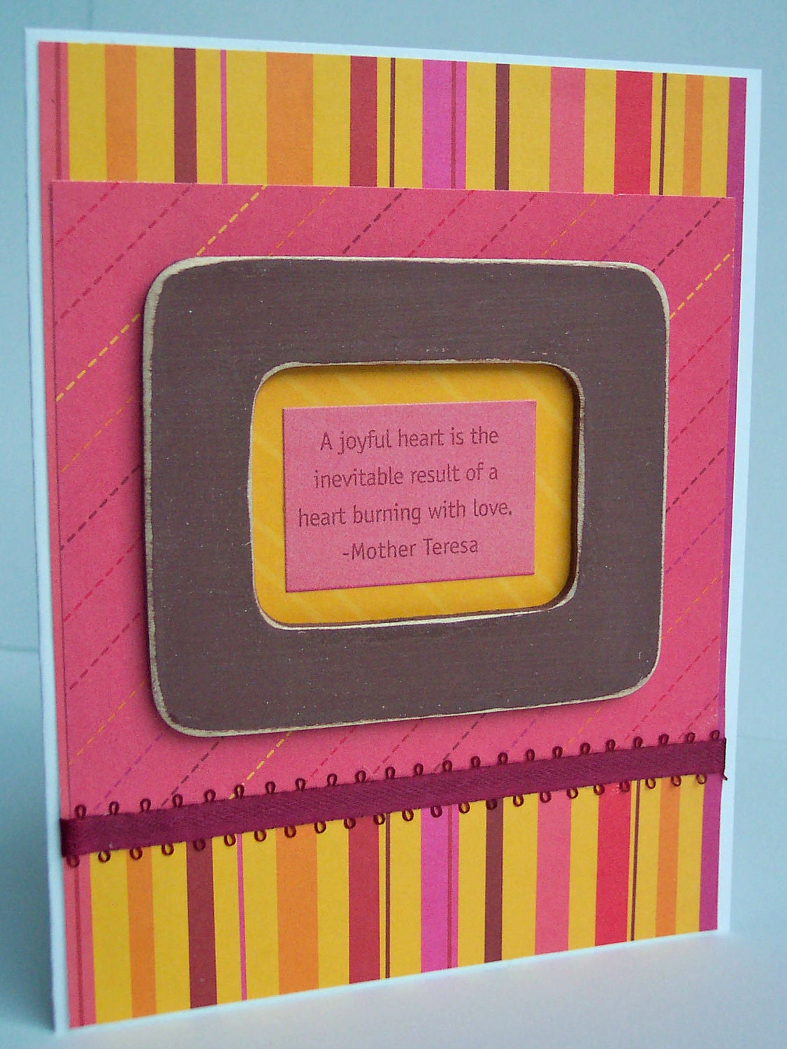 Valentine's Day Card Pink and Yellow