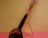 PRETTY PINK BEADED Coffee Scoop  -   New Design - Pink Beads and Rhinestones - Handcrafted  - Free Shipping