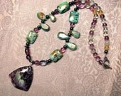 Turquoise and Fluorite necklace 176