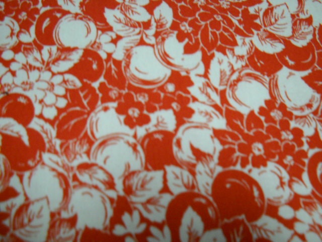 Red and White Print Fabric
