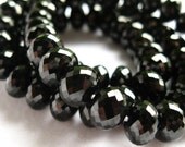 10 Black Spinel 8-8.5mm precision faceted rondelles