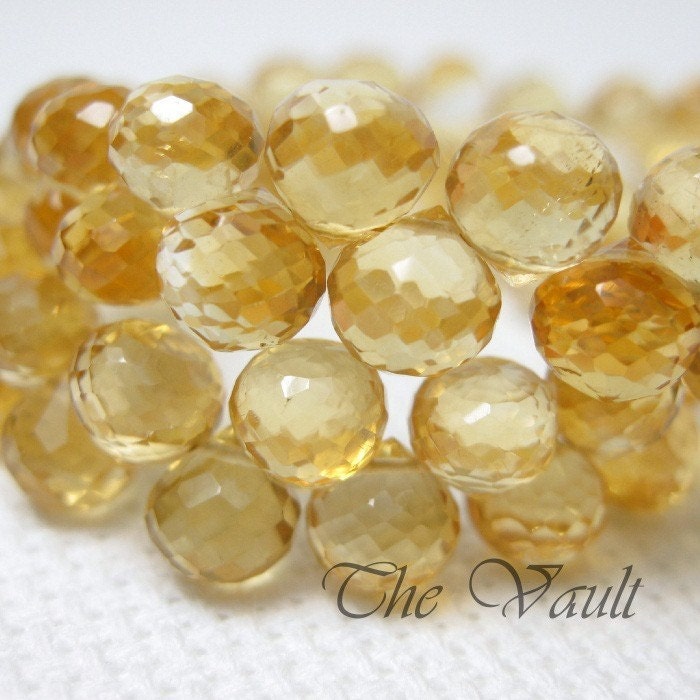 4 Citrine 5-6mm onion faceted briolettes