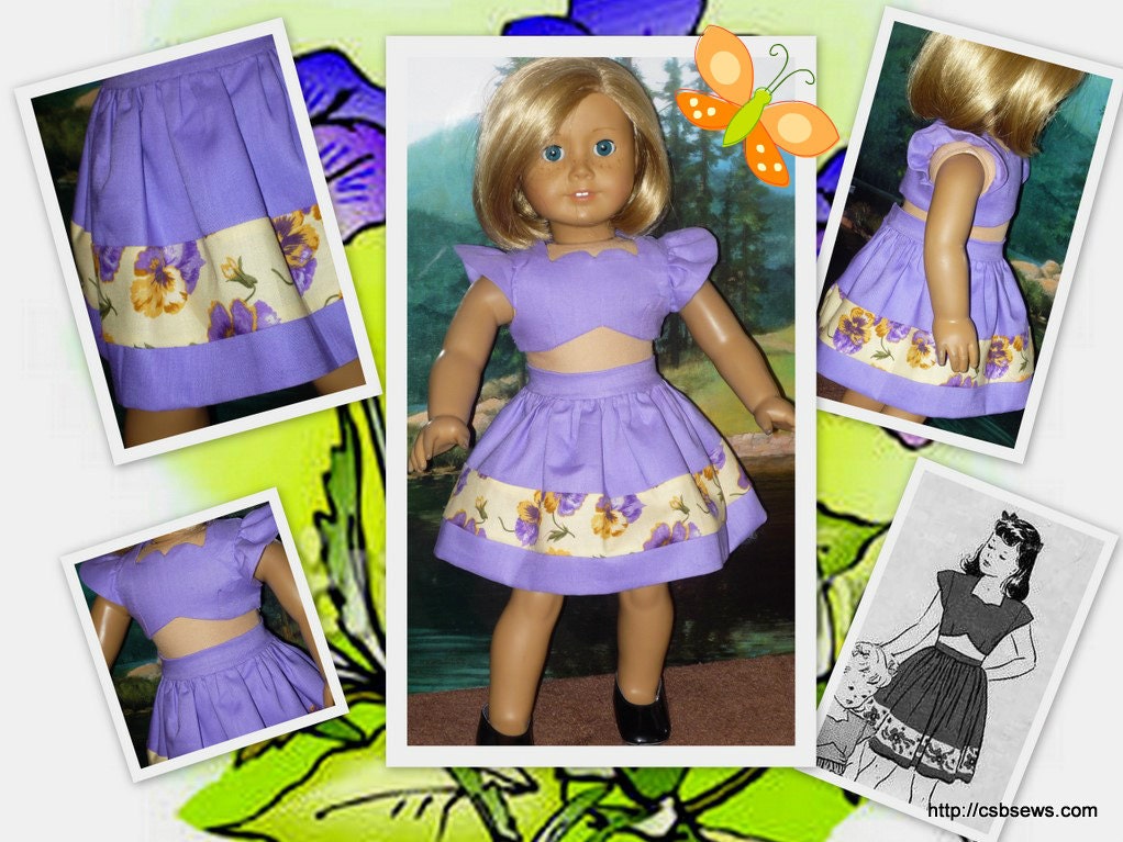 American Girl Doll Clothes Molly1940 Style Sun Dress