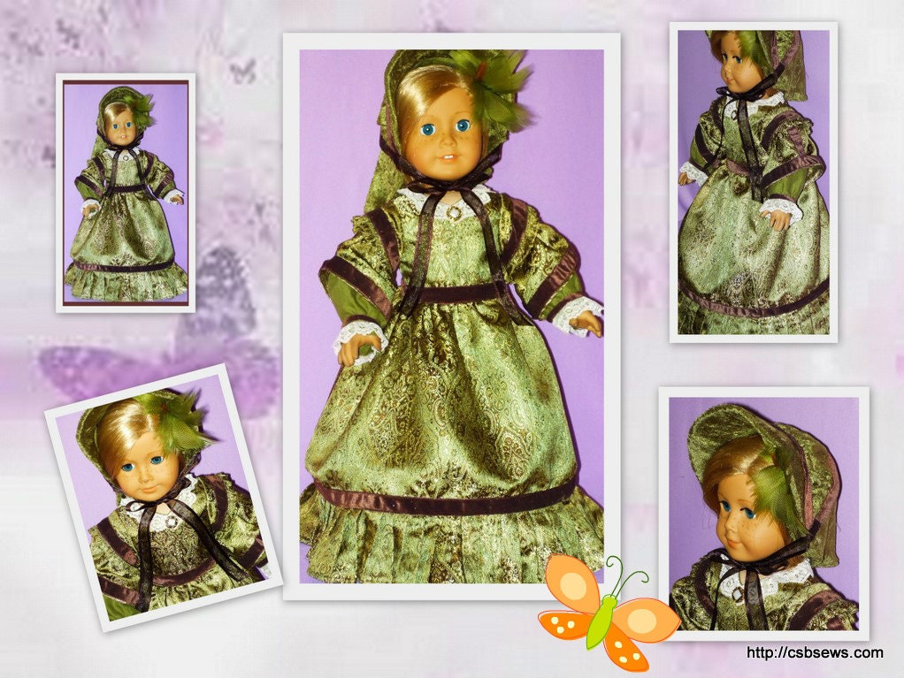 American Girl Doll Cecile or Maria Grace Dress, Hat, Boots