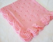 33 inch square Pink baby blanket