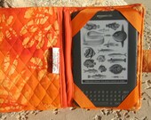 Kindle 3 eReader or Kindle Fire Cover Orange Batik