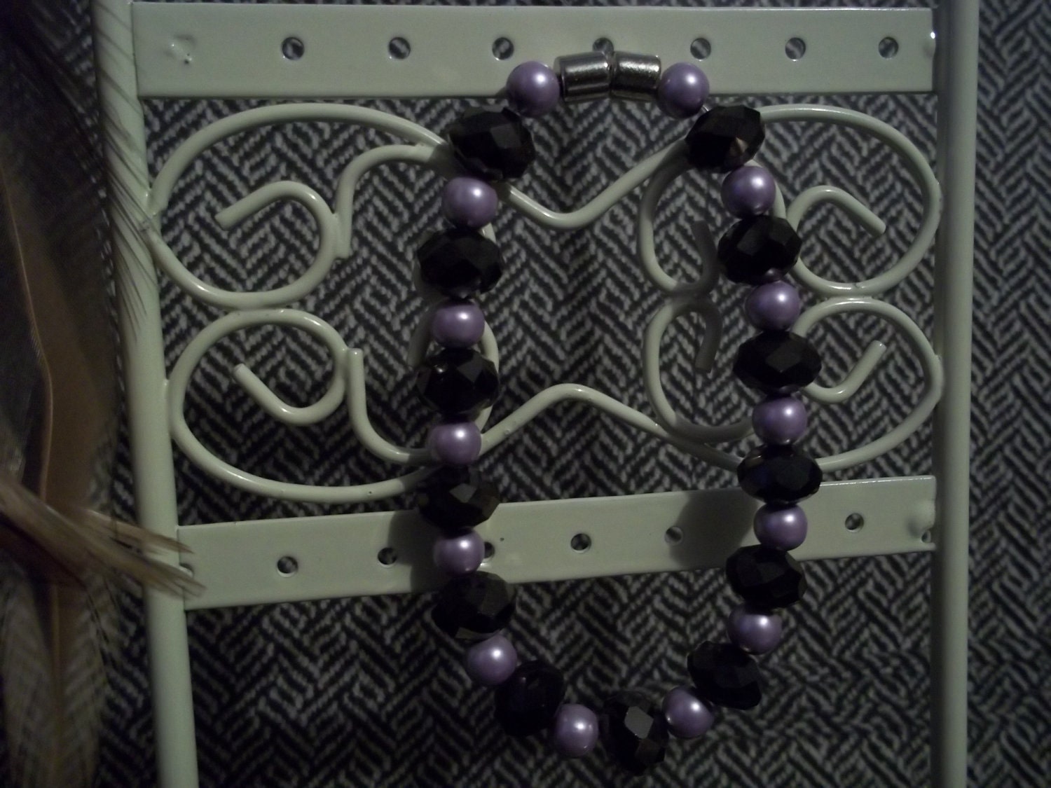 Magnet Therapy bracelet magnetic lavender pearl and Japanese crystal