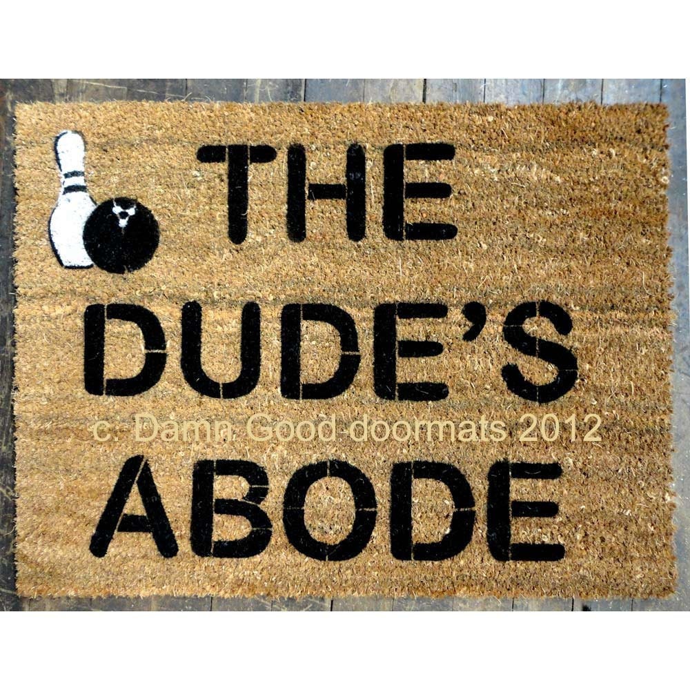 Bowling Big Lebowski Dude Door mat outdoor houseware gifts under 50