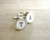 Mens Personalized Typewriter Key Cuff Links - Weddings, Groom, Groomsmen, Father of the Bride, Father's Day