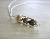 3 Peas in a Pod Necklace - Mocha Madness - Mom, Mum, Mother's Day