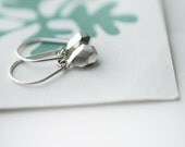 Mini faceted droplet dangle silver earrings