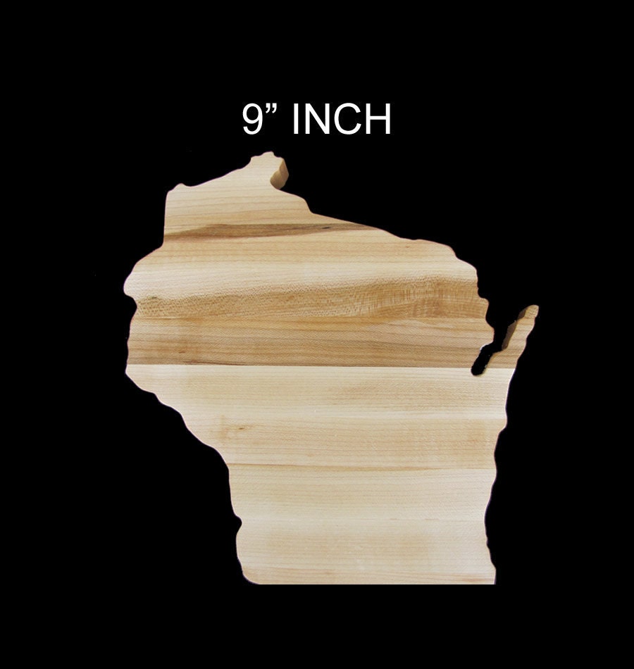 9" inch Wisconsin State Shaped Cutting Board