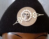 Dead Time Jewelry skull and rhinestone - Steampunk, tribal, burlesque, pirate or dieselpunk