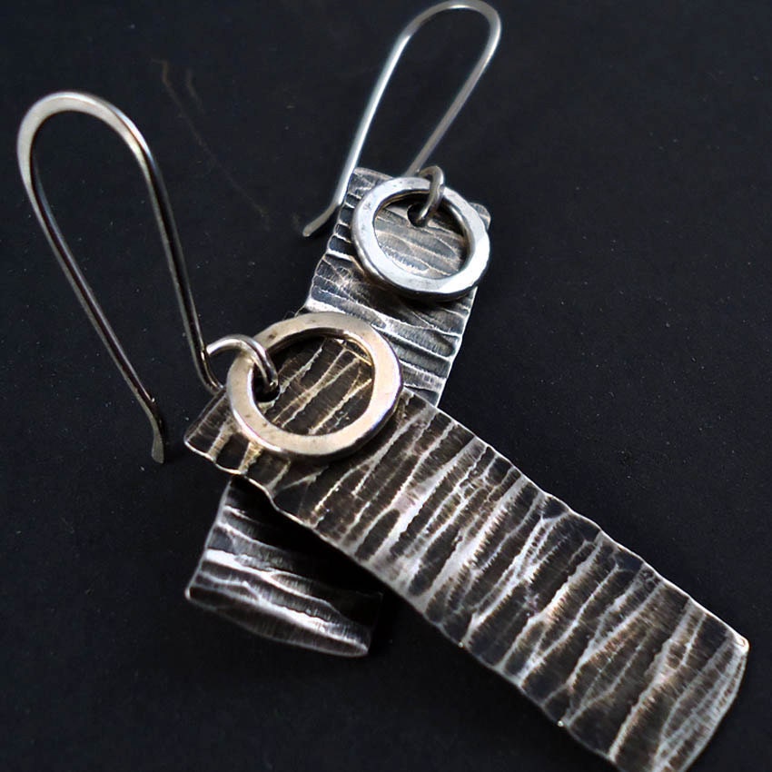 Recycled Silver Earrings - A Day at the River - FREE shipping