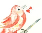 bird with hearts