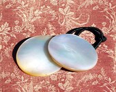 Ponytail Holder Hair Accessory - Vintage Mother of Pearl Buttons, Doublet