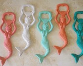 Beach Decor Mermaid Bottle Opener - Cast Iron - PICK YOUR COLOR - beautifuldetailswed