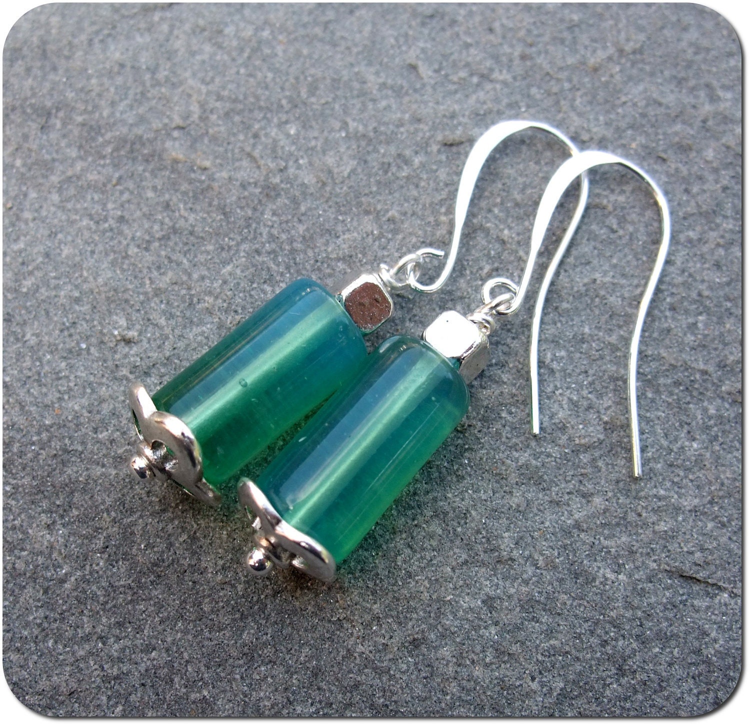 Charity Donation -- Blue Lucite and Silver Earrings -- Donation to Philabundance