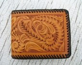 Leather Wallet With Vintage Floral Design