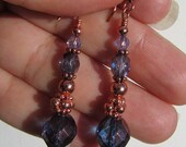 Dangle Earrings Copper & Purple