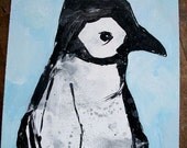 baby penguin (baby blue background)