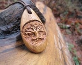 Tree Pendant- Wooden Necklace Carved in reclaimed Apple Wood