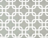 Home Decor Fabric Yardage- Geometric Lattice - Gray and White - 1 Yard