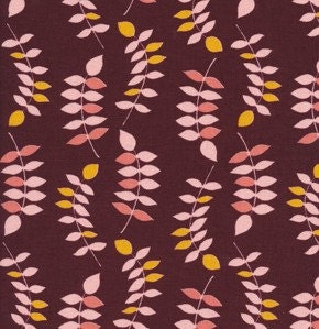 Decorative Pillow Cover for 18" Square Pillow -Fabric - Valori Wells - Jenaveve Linen Collection-Leaves-Merlot-Free Spirit Fabrics