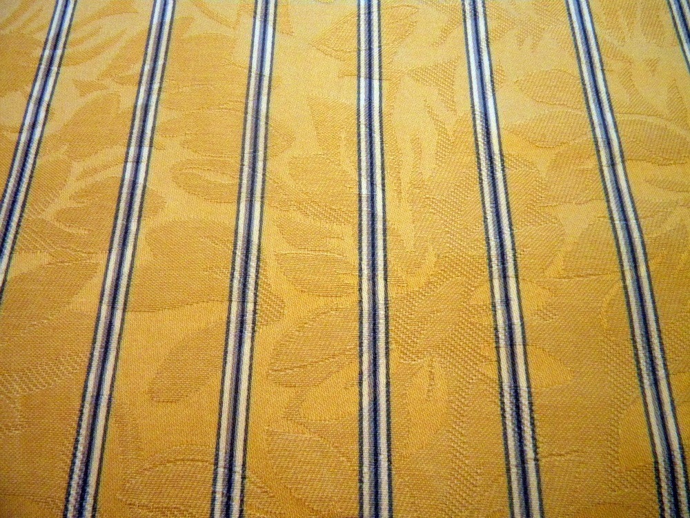 SALE - Designer Home Decor Fabric- Yellow and Blue Damask - Raymond Waites Design - 1 Yard