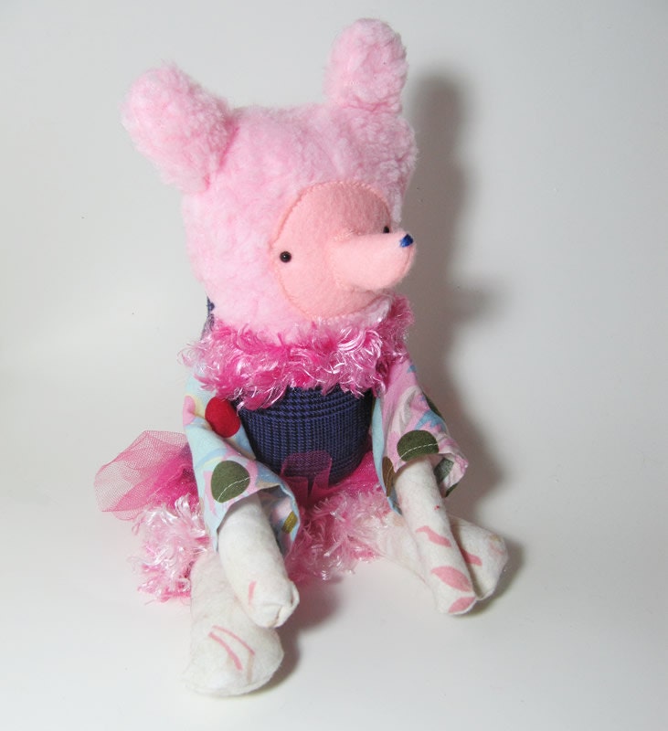 Pink ballerina plush stuffed bear doll