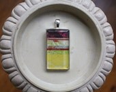 Original Collage Art Pendant - Yellows - Sterling Silver Setting and Chain
