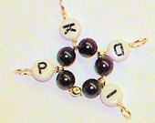 Increase Decrease Knit Purl Row Marker Purple Swarovski Pearl Small Ring Stitch Marker Up to Size 5 US 3.75 mm