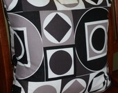Decorative Pillow Cover - Black and White Geometric- One 18 Inch