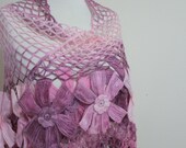 Shawl Pink Colors Ivory Triangle Shawl Spring Fashion READY TO SHIPPING