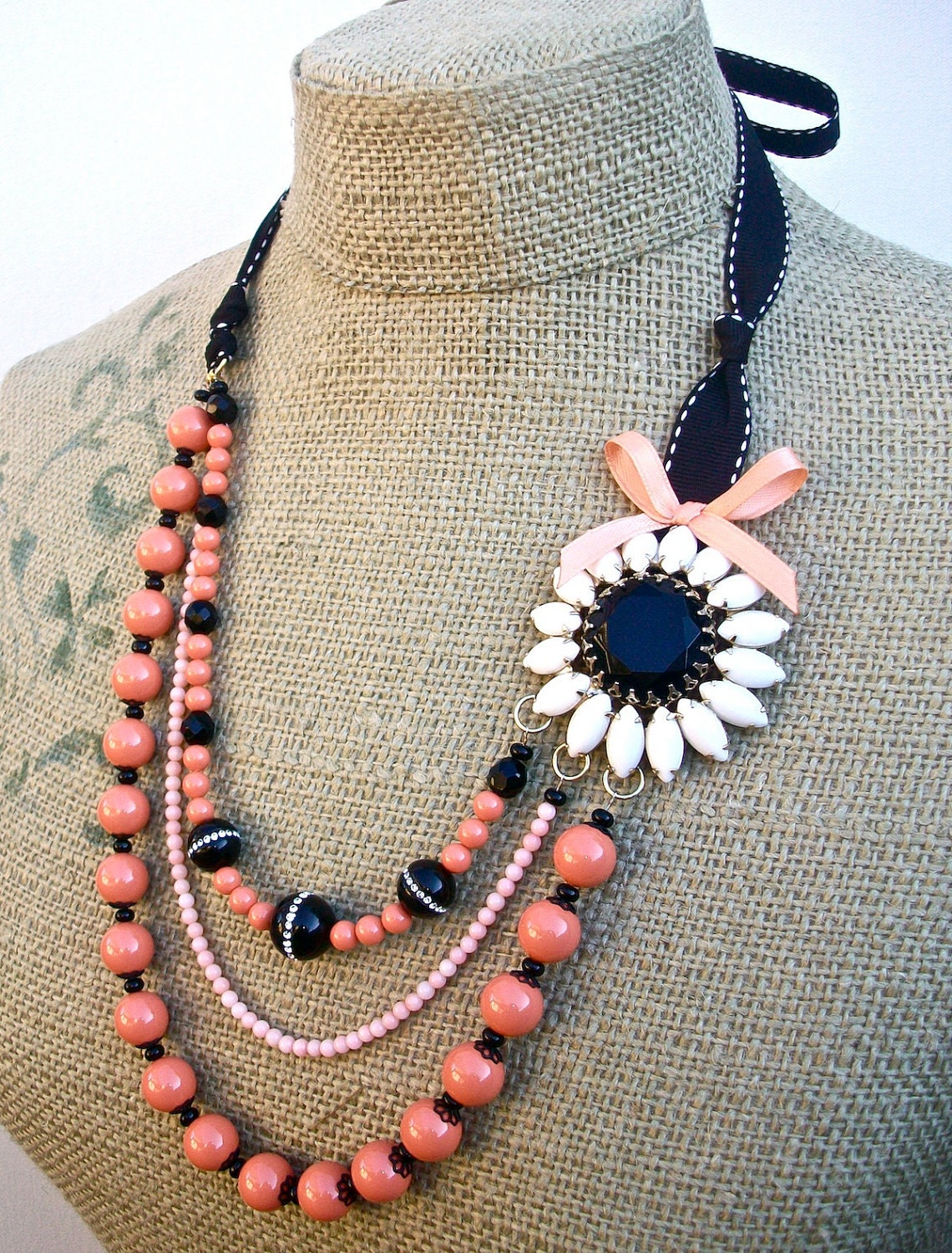 Black Eyed Suzy- tie necklace and earring set