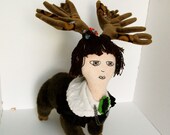 Antler Girl Art Doll Soft Sculpture by Clarity Miller