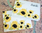 Poppy Personalized Note Cards - Yellow Poppies