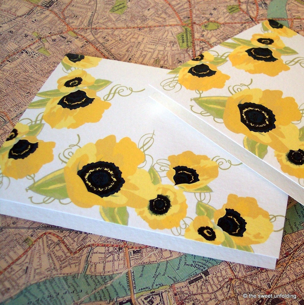 Poppy Note Cards - Yellow Poppies Cards