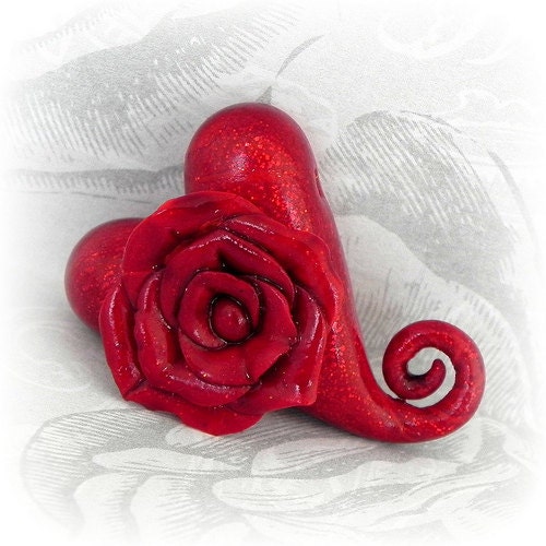 Roses are Red Valentine Heart  Bead/Pendant