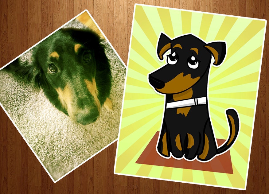 Custom Pet portrait from your photos Cats Dogs Bunnies