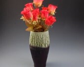 Vase Porcelain wheel thrown handmade Purple Fern  Decorative flower display Porcelain by Mark Hudak