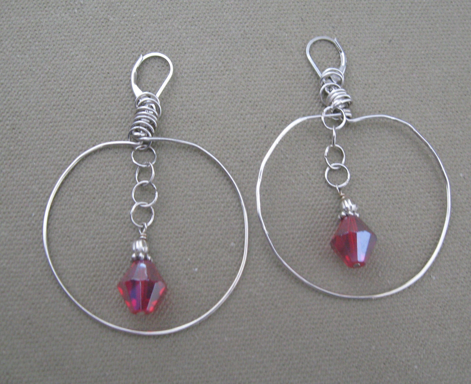 Large Sterling Silver Hoop Earrings