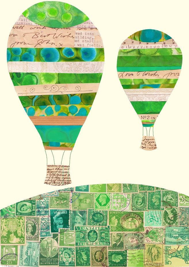 Hot Air Balloons Print (Green Hill Drift)
