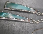 Dyed Sea Green Dangle Earrings by Heidi Urbanski on etsy