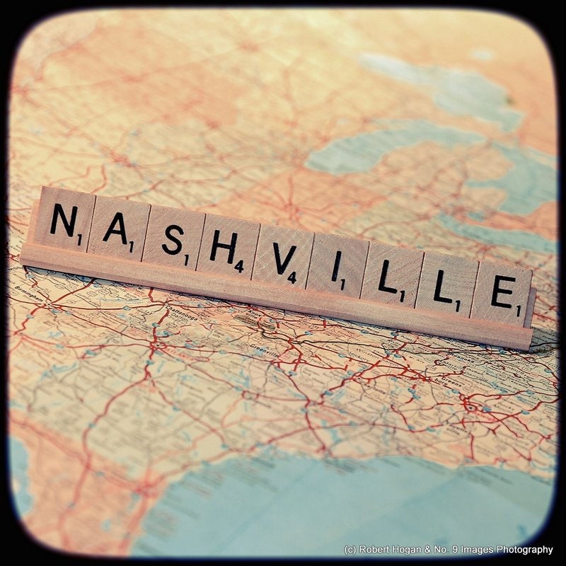Scrabble Nashville Print - Letters from Home Map Art - Travel Photography, Gift Idea